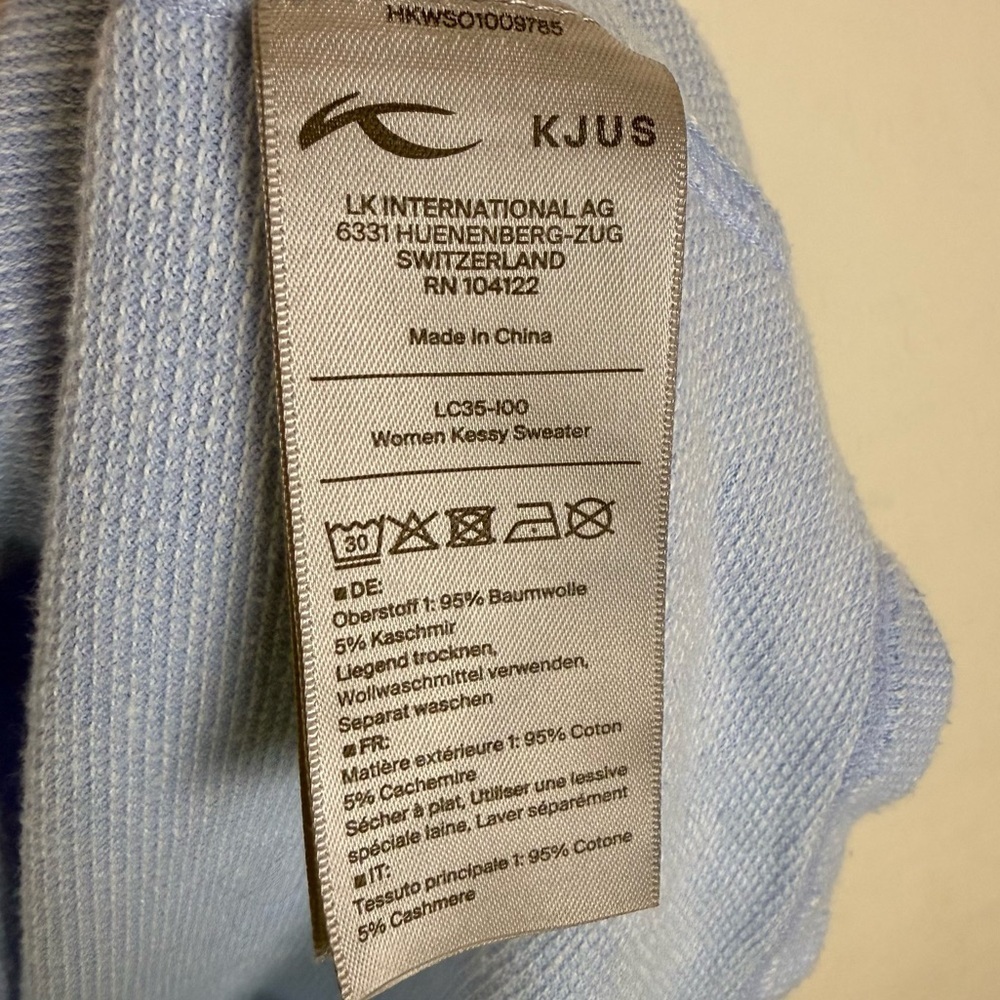 KJUS Cowl Neck Kessy Sweater Light Blue Cotton Cashmere Blend Pullover - Picture 5 of 7